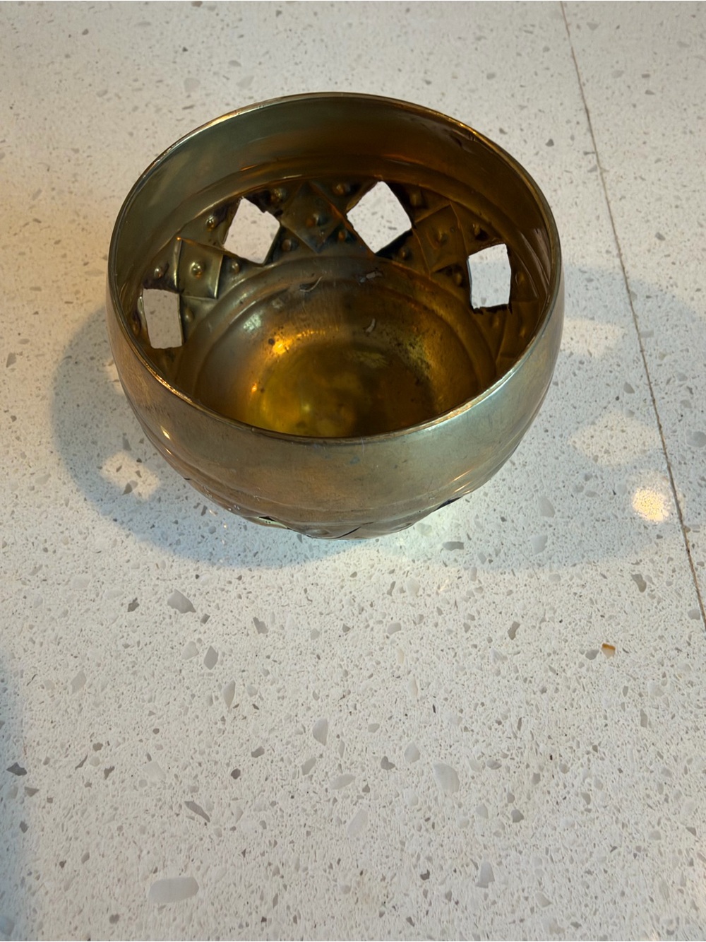 Brass Decorative Bowl - Golden Accent